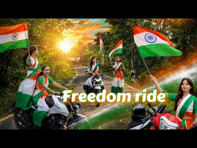 🇮🇳 Tricolor Saree Bike Ride ❤️ | Girl Rider, Sister & Family Ride | Xtreme 160R