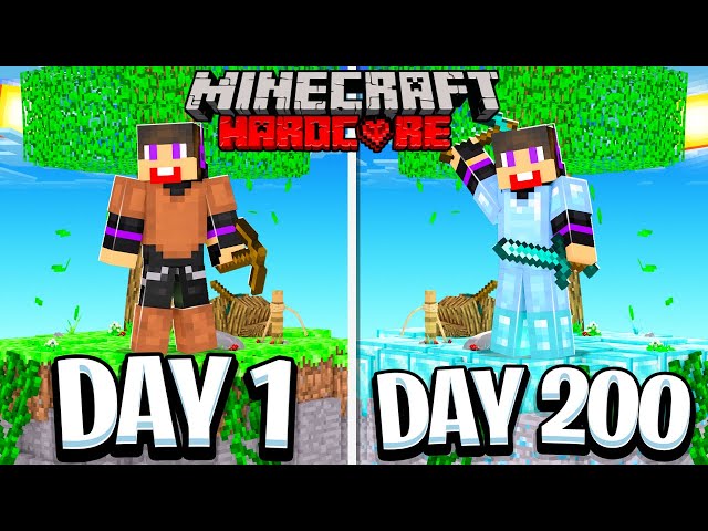 I Survived 200 Days in Hardcore Minecraft Skyblock!