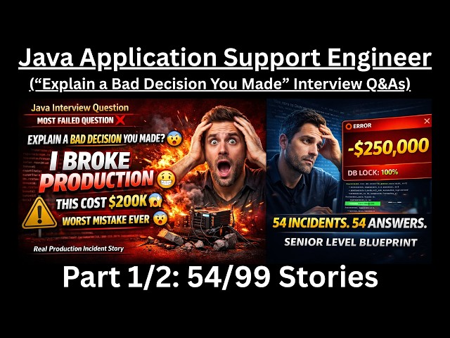 Java Application Support Engineer (Part 1/2): How to Answer a “Bad Decision” Interview Question !!