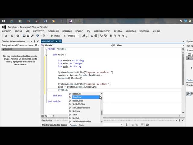 01 Consola - Ingresar y Mostrar datos en Visual Studio 2012