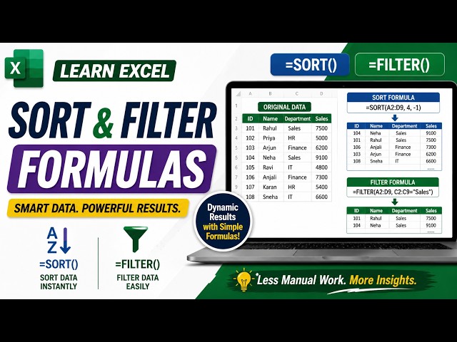 Learn Excel Sort & Filter function - For Smart Data Management
