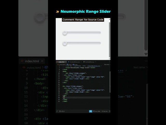 Neumorphic Range Slider Animation | HTML & CSS + JavaScript
