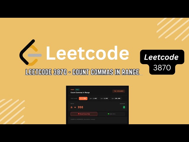 LeetCode 3870 - Count Commas in Range | Java | 2 Approaches | Easy way