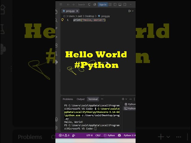 Your first step in Python! 🐍💻 #shorts #education #techeducation #techshorts