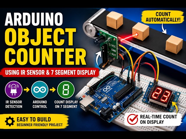 Arduino IR Sensor Counter with 7 Segment Display | Object Counting Project Using Arduino