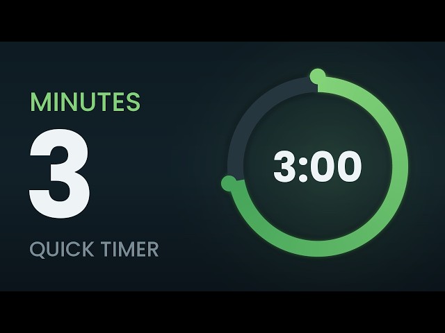 3 minute Timer — Quick Timer, Calm Ambient Music, with Alarm