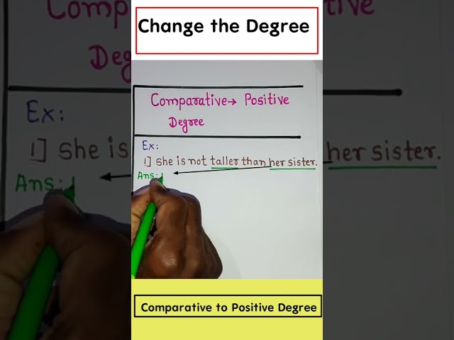 Degree of Comparison | Comparative degree | Positive degree #shorts