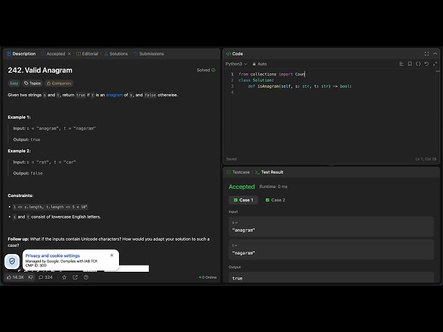 Valid Anagram | LeetCode_242 | Python | Problem_Solving