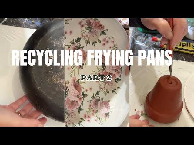 Don’t Toss That Old Pan! 2 Genius Ways to Recycle Old Frying Pans #recycling #decoupage #homedecor 