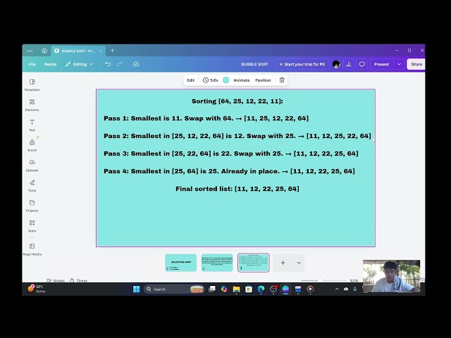 SELECTION SORT ALGORITHM 