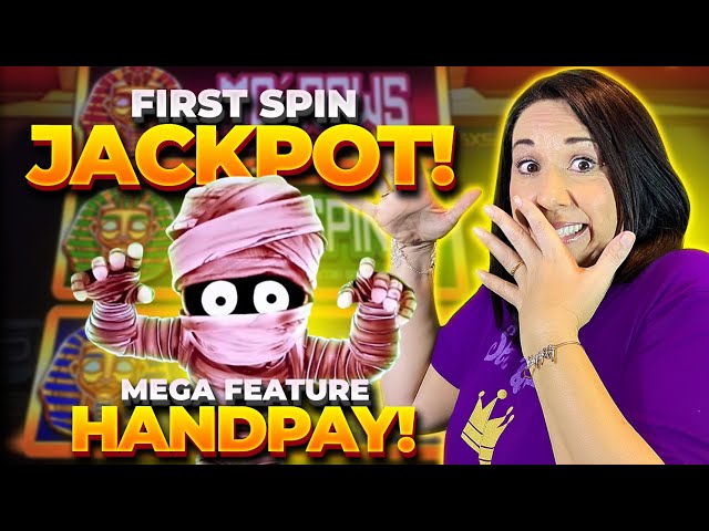 $10 FIRST SPIN 💵 MEGA FEATURE HANDPAY on Mo’ Mummy Slot Machine | Slot Queen