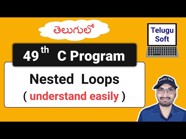 nested loops in c telugu | c programming | Program 49