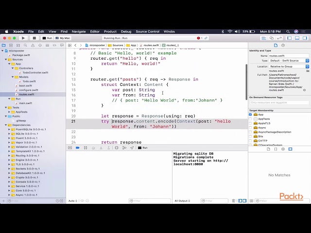 Introduction to Server-Side Swift: Managing Your First RESTful Routes|packtpub.com