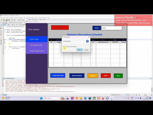 Advanced JAVA - Lab Project (Clinic Management)