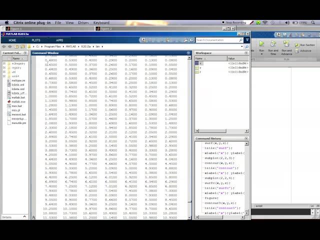 3D plots using meshgrid in matlab