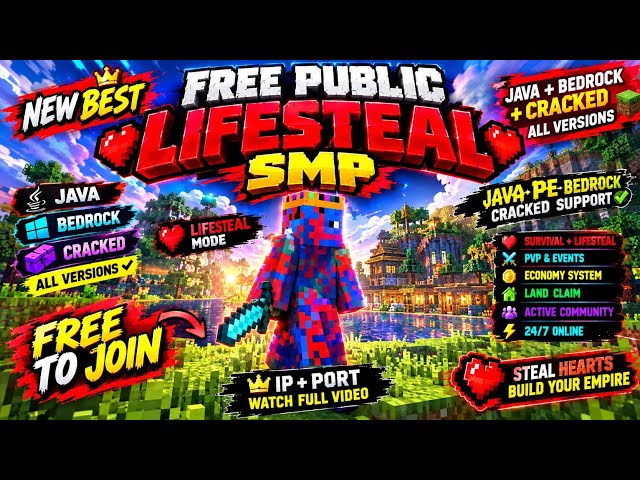 🔥 NEW BEST FREE PUBLIC LIFESTEAL SMP 🤯 | JAVA + BEDROCK + CRACKED | @gamerzyash @GOFLXDAD 