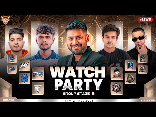 🔥TEZ FFMIC 2026 Fall | GROUP STAGE GROUP B Watch Party #freefire #freefirelive #gyangaming