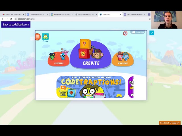 Logging in to CodeSpark Academy