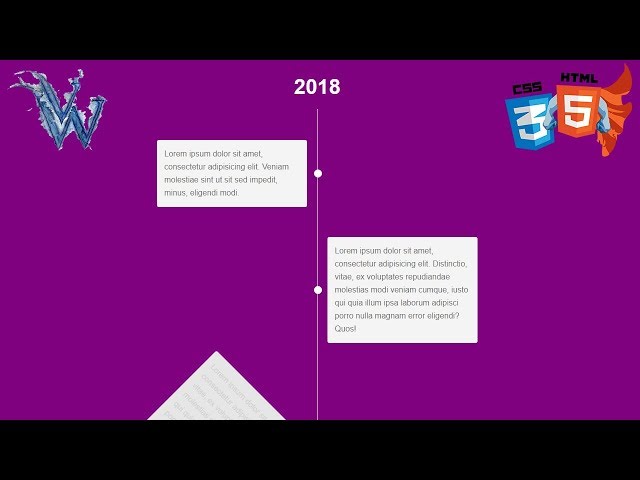Animated vertical timeline css | Pure Css Animation Effects By Amazing Techno Tutorials