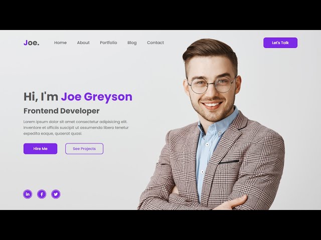 How To Create A Personal Portfolio Website Using HTML and CSS Only | Step By Step Website Tutorial