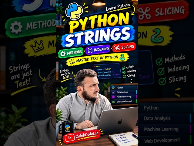 Python Strings Explained  | Methods, Indexing & Slicing | Python Basics