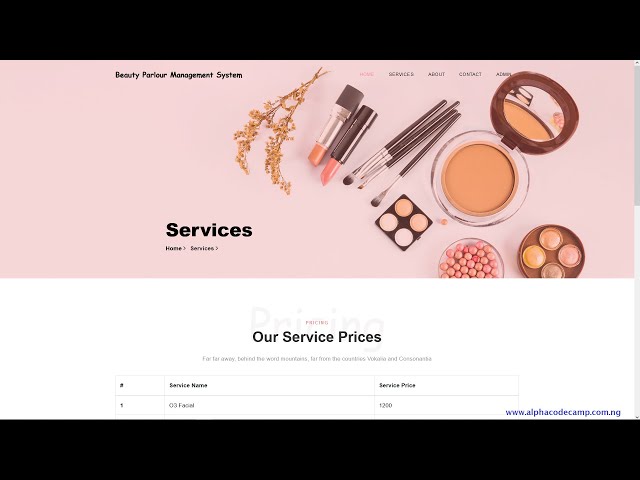 online beauty parlor website in php