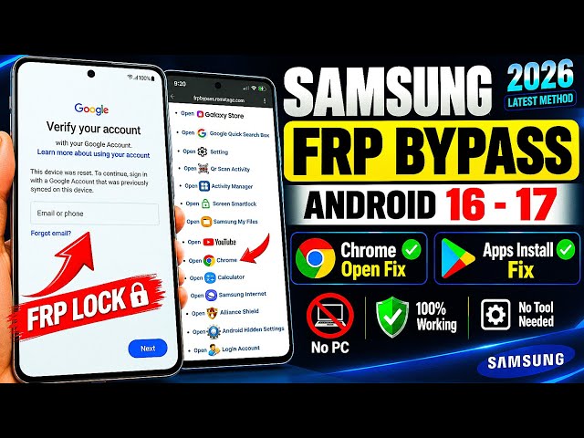 🔥 LIVE PROOF!! All Samsung FRP Bypass Android 16-17 | Chrome Open + Apps Install Fix 🔥 | No PC 2026