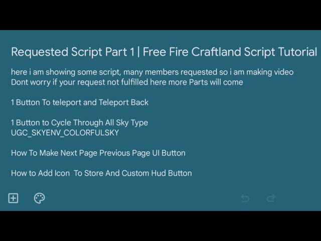 Requested Script Part 1 | Free Fire Craftland Script Tutorial