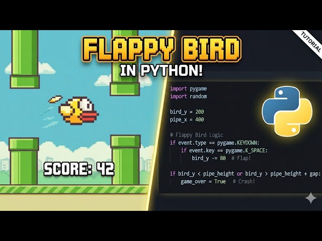 I made flappy bird game using python 🐥,#DIY With Aurin 
