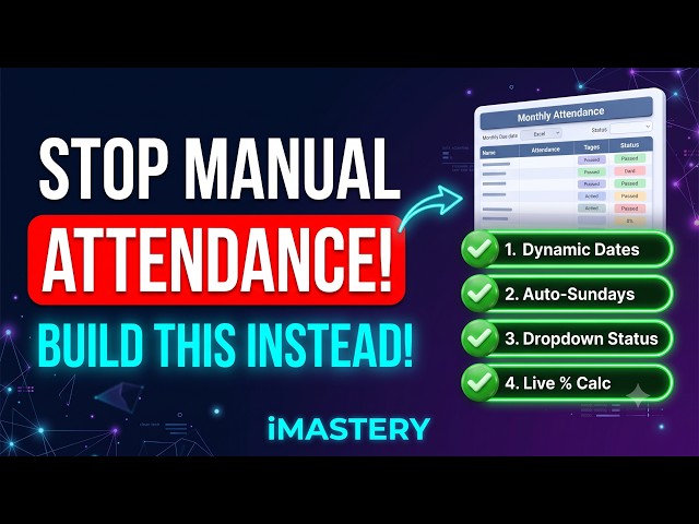 How to Create a Fully AUTOMATIC Attendance Sheet in Excel (Step-by-Step)