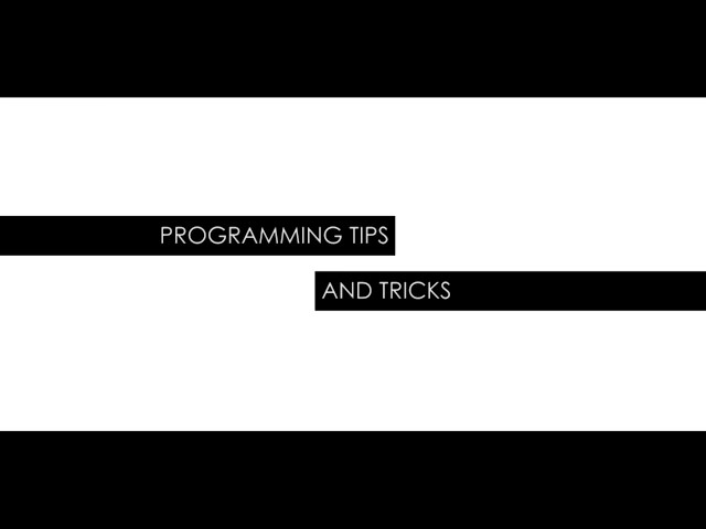 Programming Tips and Tricks - Lighting Insights Video!