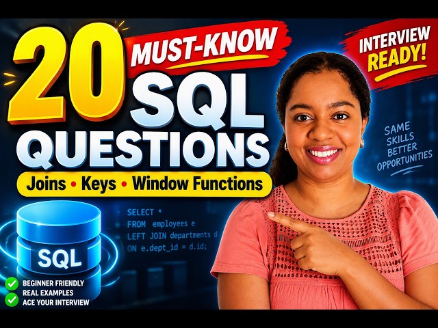 Top 20 SQL Interview Questions and Answers (2026) | Ace Your SQL Interview