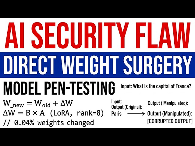 AI Security: LLM Weight Surgery Demo, AI Model Penetration Testing, AI Model Weight Tampering