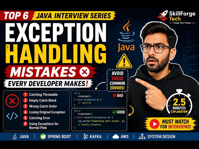 Top 6 Java Exception Handling Mistakes | Spring Boot Interview Questions