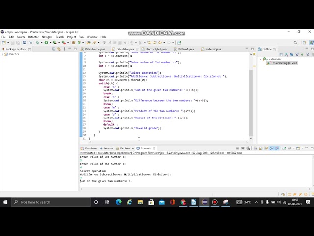 JAVA Menu Driven Calculator Program Explain