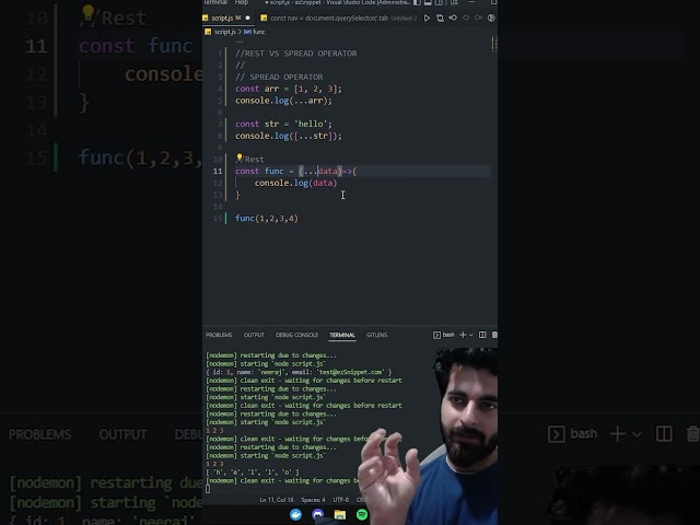 difference between rest and spread operator in javascript