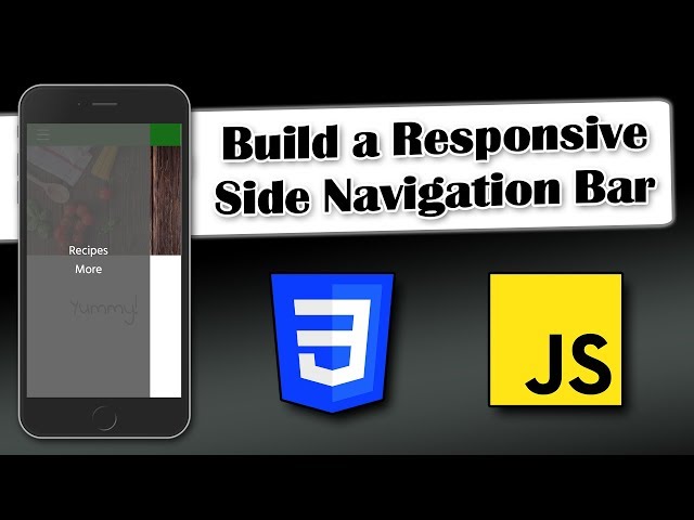 Build a Responsive Side Navigation Bar | CSS and JavaScript