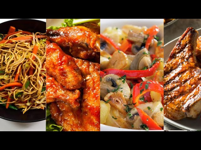 LAS 4 COMIDAS MAS DELICIOSAS - Comida China ~ Alitas Picantes ~ Champiñones Con Patatas ~ Chuletas
