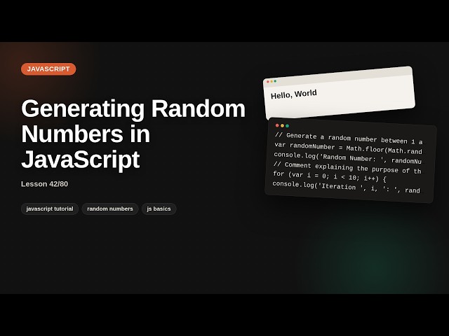 Javascript - Web development basic Series: Generating Random Numbers in JavaScript