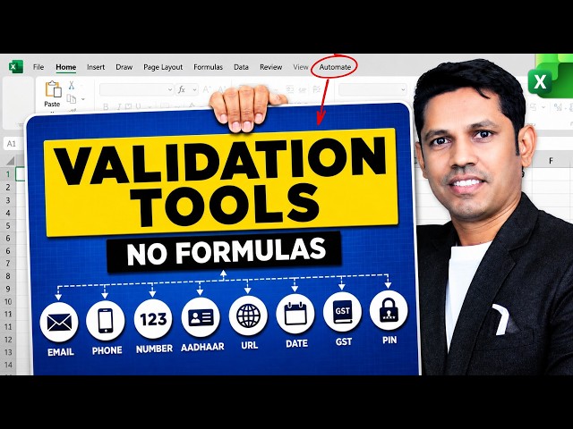 Excel Data Validation in One Click | Phone, Email, GST, Aadhaar & More