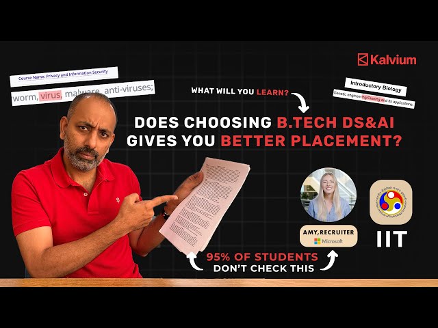 Should you choose B.tech Data Science & Artificial Intelligence? (DS&AI) | IIT