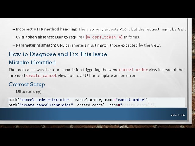 Fixing Django Form Submission: Why Your create_cancel View Isn’t Triggering