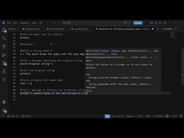 (94) Python String Bytes to Integers | Convert Bytes into Integer List | 150 Python Questions