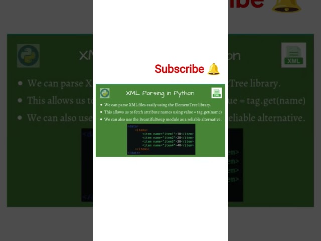 Parsing in Python #parsing #python #programming #coding #codinglife #xml #library #elements #life
