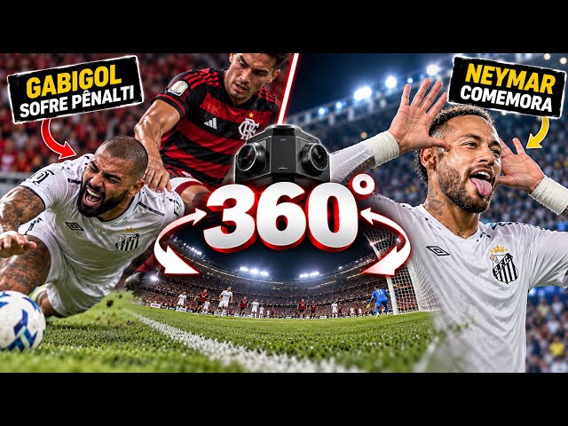 PÊNALTI DE NEYMAR EM FALTA NO GABIGOL! 360º DENTRO DE CAMPO! 