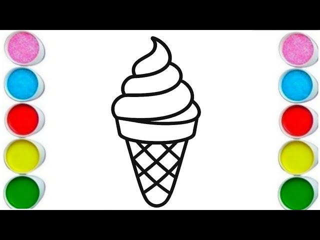 How to Draw Cute icecream Drawing, Painting and Coloring for kids & toddlers_ Child Art 🎨🌈