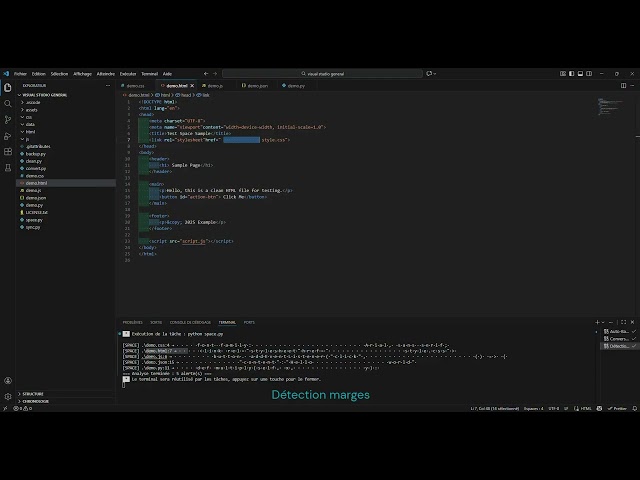 🇫🇷 Détection et nettoyage des marges | HTML, CSS, JS, JSON & Python