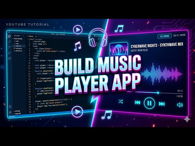 Build a Music Player App Using HTML, CSS & JavaScript | Beginner Friendly Project 🔥