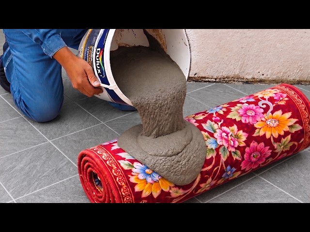 Pour Cement into Old a Towel and see what happens! Every house needs this and no one does it!