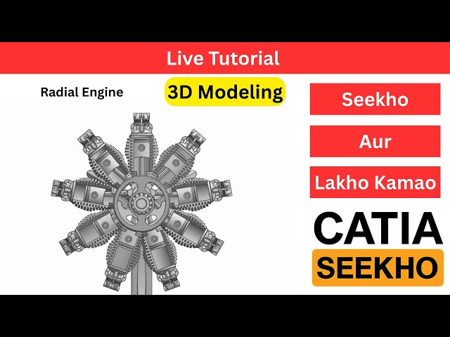 Catia tutorial of Engine Head Design for Radial Engine